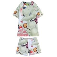 Elephant 1650653 1920 Kids  Swim Tee And Shorts Set