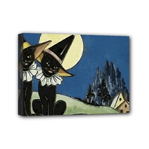 Black Cat 1462738 1920 Mini Canvas 7  X 5  (stretched) by vintage2030