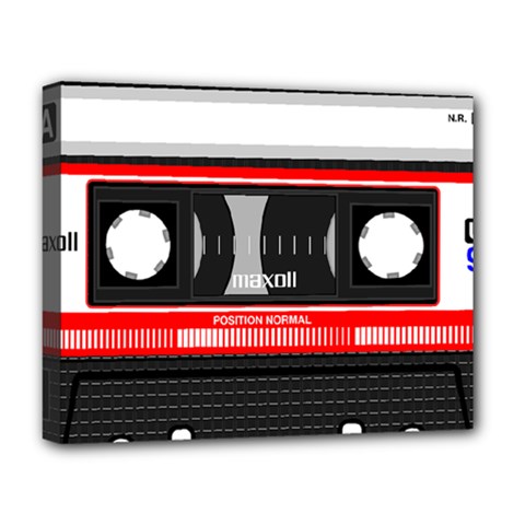 Compact Cassette Deluxe Canvas 20  X 16  (stretched) by vintage2030