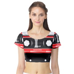 Compact Cassette Short Sleeve Crop Top by vintage2030