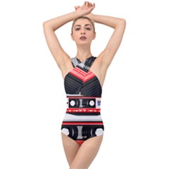 Compact Cassette Cross Front Low Back Swimsuit by vintage2030