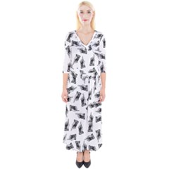 Pointing Finger Pattern Quarter Sleeve Wrap Maxi Dress by Valentinaart