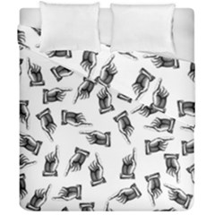 Pointing Finger Pattern Duvet Cover Double Side (california King Size) by Valentinaart