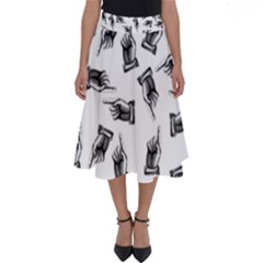 Pointing Finger Pattern Perfect Length Midi Skirt by Valentinaart