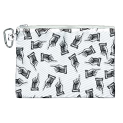 Pointing Finger Pattern Canvas Cosmetic Bag (xl) by Valentinaart