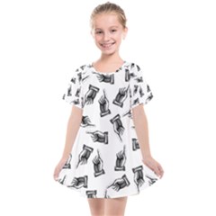 Pointing Finger Pattern Kids  Smock Dress by Valentinaart