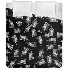 Pointing Finger Pattern Duvet Cover Double Side (california King Size) by Valentinaart