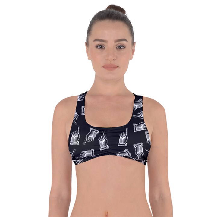 Pointing finger pattern Got No Strings Sports Bra