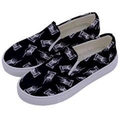 Pointing Finger Pattern Kids  Canvas Slip Ons by Valentinaart