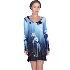 Wolfs Long Sleeve Nightdress by Valentinaart