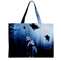 Wolfs Zipper Mini Tote Bag by Valentinaart