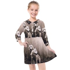 Wolfs Kids  Quarter Sleeve Shirt Dress by Valentinaart