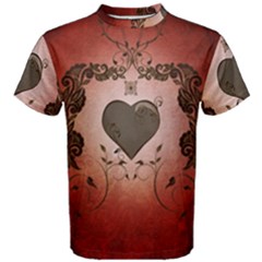 Wonderful Heart With Decorative Elements Men s Cotton Tee by FantasyWorld7