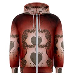 Wonderful Heart With Decorative Elements Men s Zipper Hoodie by FantasyWorld7