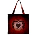 Wonderful Heart With Decorative Elements Zipper Grocery Tote Bag View2