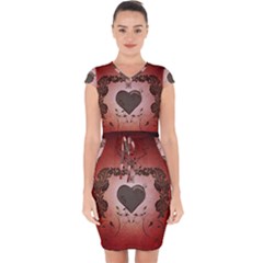 Wonderful Heart With Decorative Elements Capsleeve Drawstring Dress  by FantasyWorld7