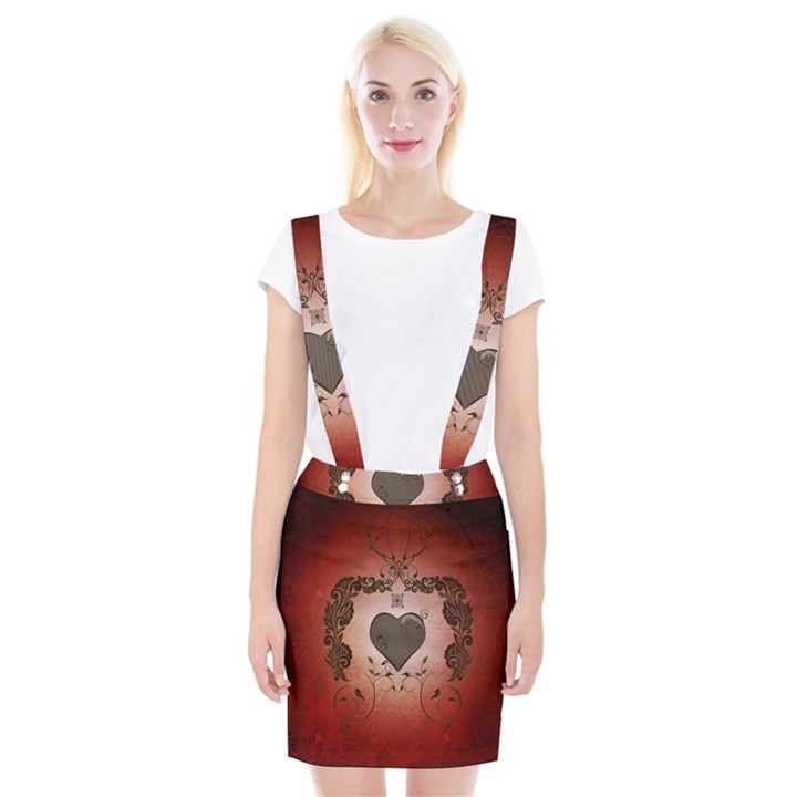 Wonderful Heart With Decorative Elements Braces Suspender Skirt