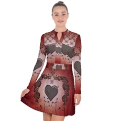 Wonderful Heart With Decorative Elements Long Sleeve Panel Dress by FantasyWorld7