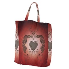 Wonderful Heart With Decorative Elements Giant Grocery Tote by FantasyWorld7