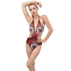 Wonderful Heart With Decorative Elements Plunging Cut Out Swimsuit by FantasyWorld7