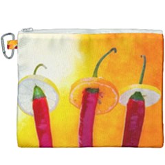 Three Red Chili Peppers Canvas Cosmetic Bag (xxxl) by FunnyCow