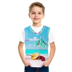 Red Chili Peppers On The Beach Kids  Sportswear by FunnyCow