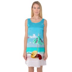 Red Chili Peppers On The Beach Sleeveless Satin Nightdress by FunnyCow