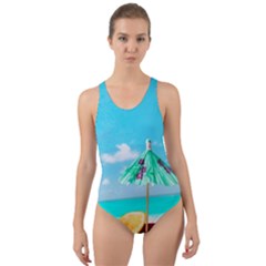 Red Chili Peppers On The Beach Cut-out Back One Piece Swimsuit by FunnyCow