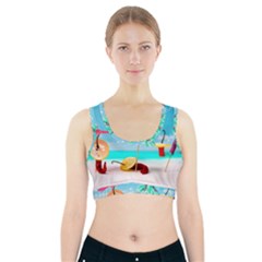 Red Chili Peppers On The Beach Sports Bra With Pocket by FunnyCow