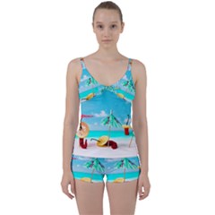 Red Chili Peppers On The Beach Tie Front Two Piece Tankini by FunnyCow