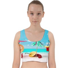 Red Chili Peppers On The Beach Velvet Racer Back Crop Top by FunnyCow