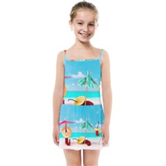 Red Chili Peppers On The Beach Kids Summer Sun Dress by FunnyCow