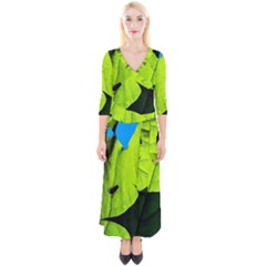 Window Of Opportunity Quarter Sleeve Wrap Maxi Dress by FunnyCow