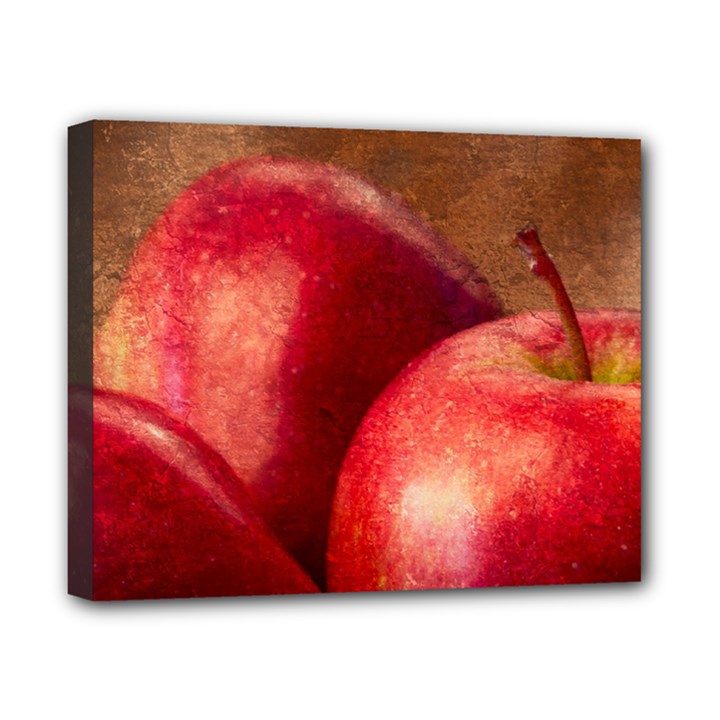 Three Red Apples Canvas 10  x 8  (Stretched)