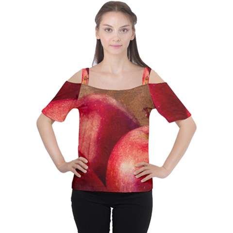 Three Red Apples Cutout Shoulder Tee by FunnyCow