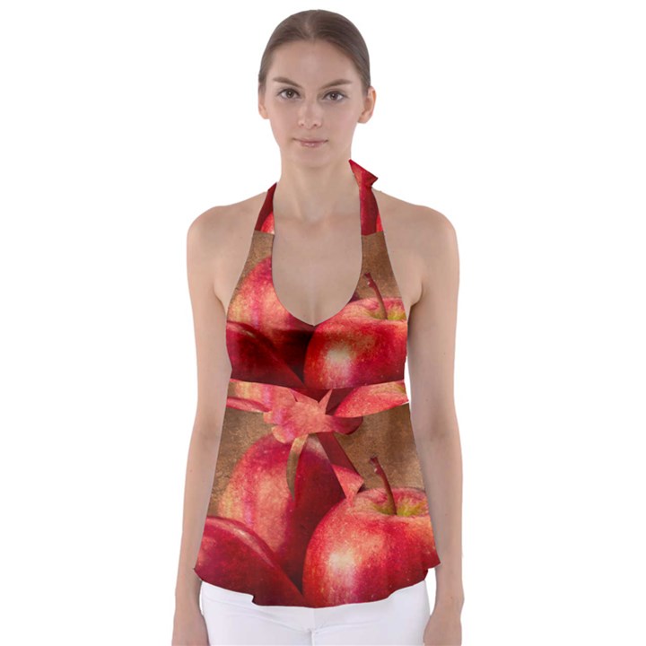 Three Red Apples Babydoll Tankini Top