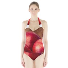 Three Red Apples Halter Swimsuit by FunnyCow