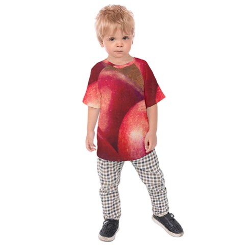 Three Red Apples Kids Raglan Tee by FunnyCow