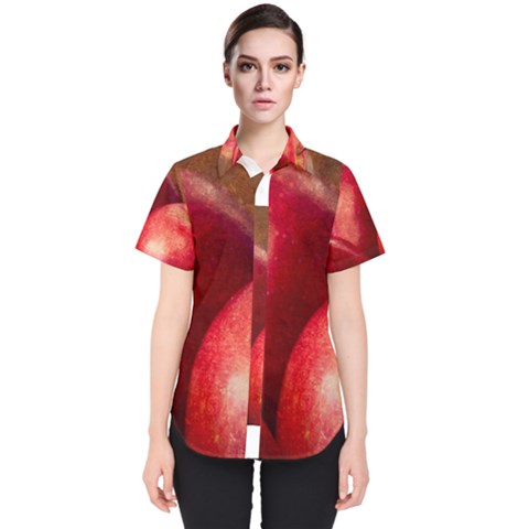 Three Red Apples Women s Short Sleeve Shirt by FunnyCow