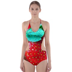 Red Strawberries Cut-out One Piece Swimsuit by FunnyCow