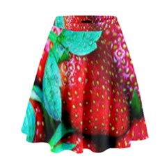 Red Strawberries High Waist Skirt by FunnyCow