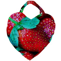 Red Strawberries Giant Heart Shaped Tote by FunnyCow