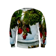 Red Raspberries In A Teacup Kids  Sweatshirt by FunnyCow