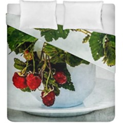 Red Raspberries In A Teacup Duvet Cover Double Side (king Size) by FunnyCow