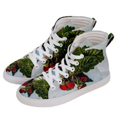 Red Raspberries In A Teacup Women s Hi-top Skate Sneakers by FunnyCow