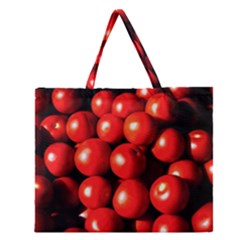 Pile Of Red Tomatoes Zipper Large Tote Bag by FunnyCow