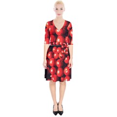 Pile Of Red Tomatoes Wrap Up Cocktail Dress by FunnyCow