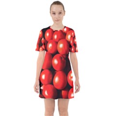 Pile Of Red Tomatoes Sixties Short Sleeve Mini Dress by FunnyCow