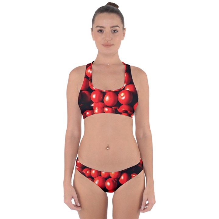 Pile Of Red Tomatoes Cross Back Hipster Bikini Set