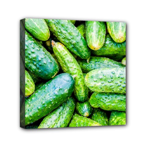 Pile Of Green Cucumbers Mini Canvas 6  X 6  (stretched) by FunnyCow